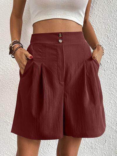 High Waist Shorts with Pockets for Women Fashion - Selvanelle