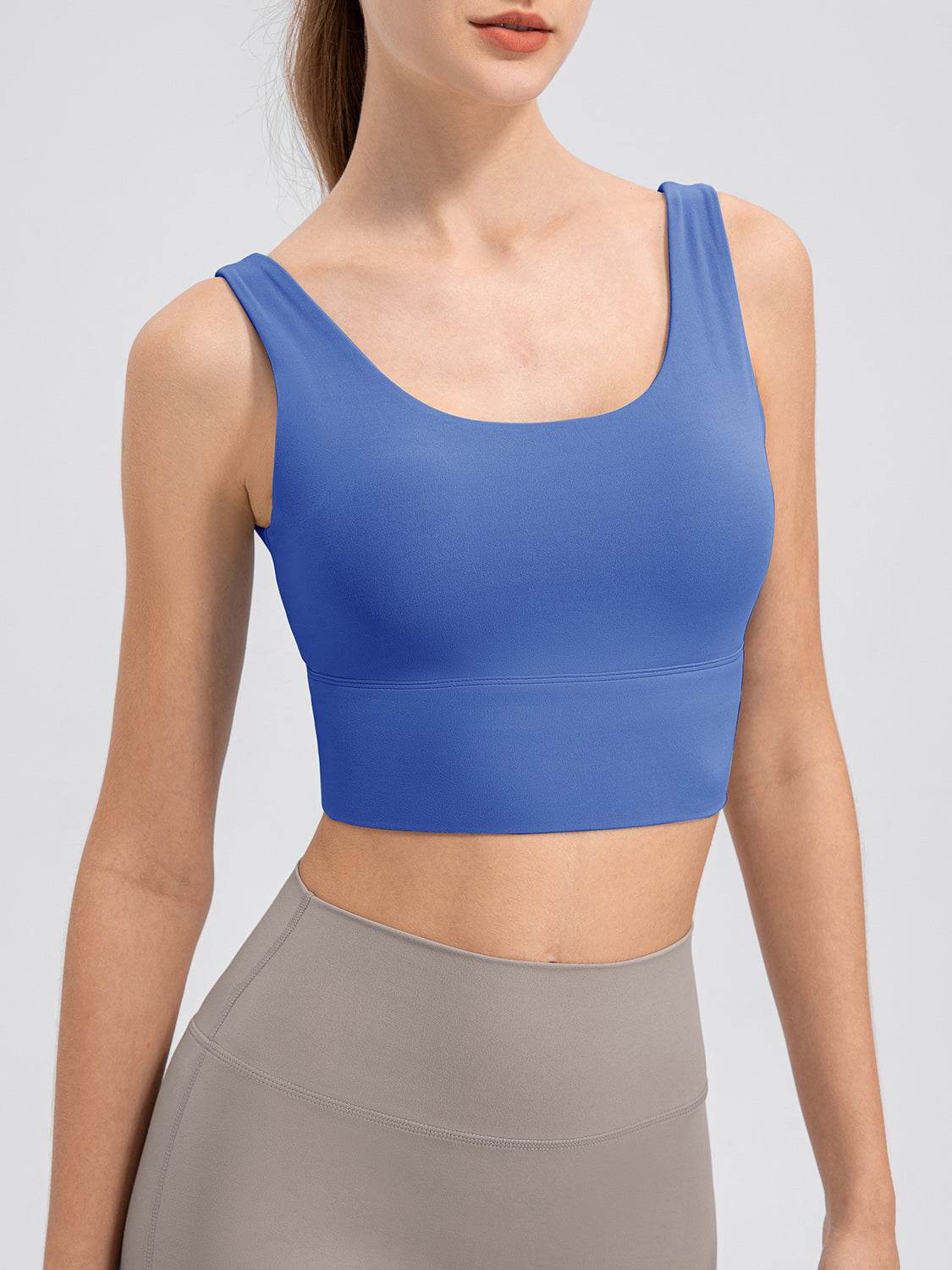 Scoop Neck Wide Strap Active Tank - Selvanelle