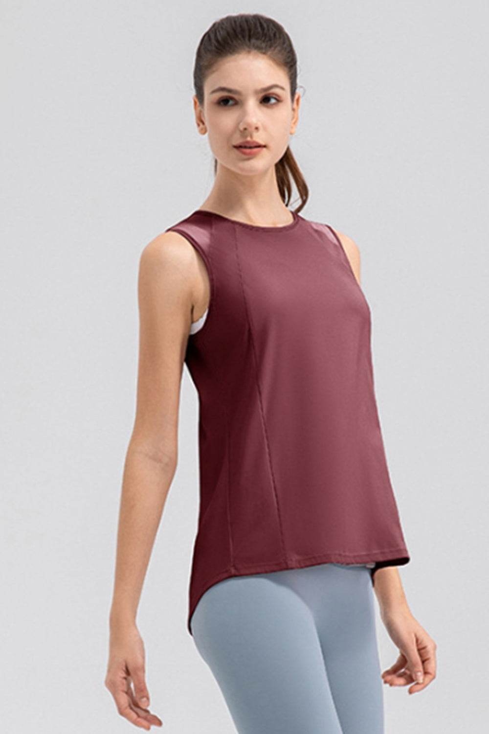 Round Neck Wide strap Active Tank - Selvanelle