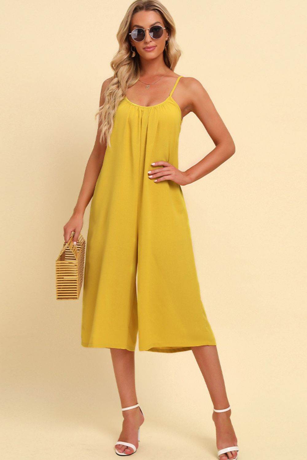Spaghetti Strap Scoop Neck Jumpsuit - Selvanelle