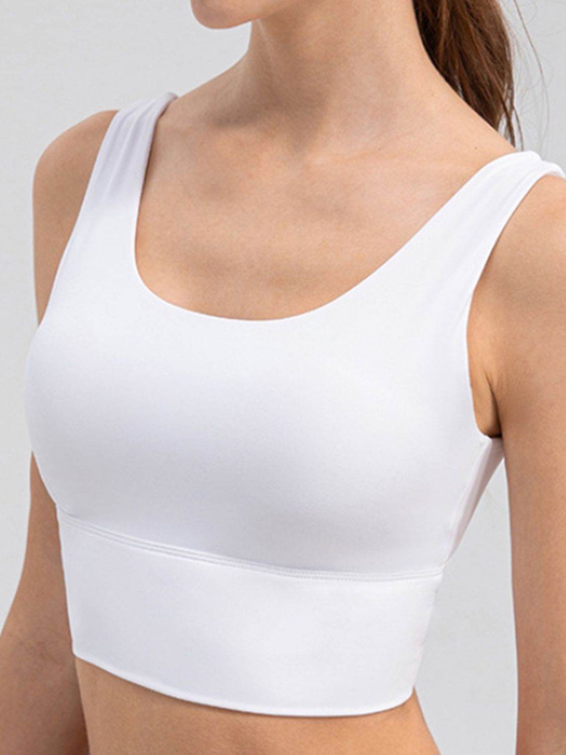 Scoop Neck Wide Strap Active Tank - Selvanelle