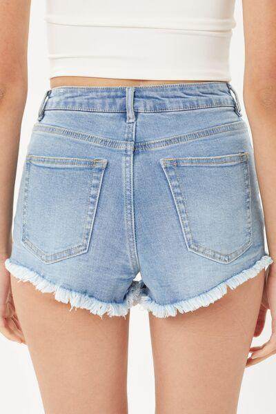 Love Tree Raw Hem Cat's Whisker Denim Shorts for Women - Selvanelle