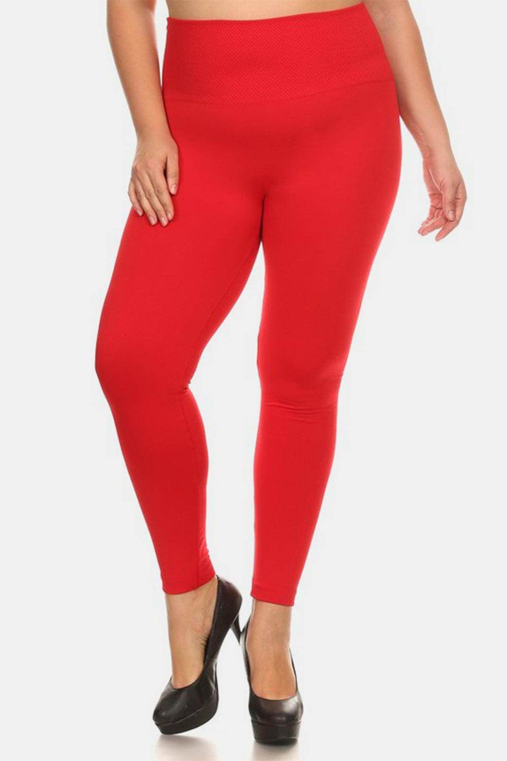 Yelete Full Size Seamless High Waist Fleece Leggings for Women - Selvanelle