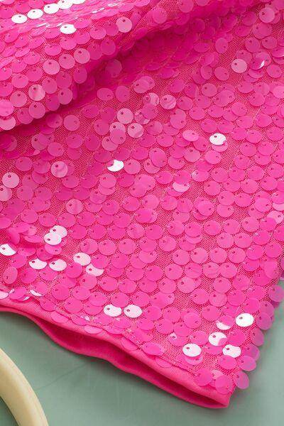 Sequin Round Neck Half Sleeve Blouse for Stylish Women - Selvanelle