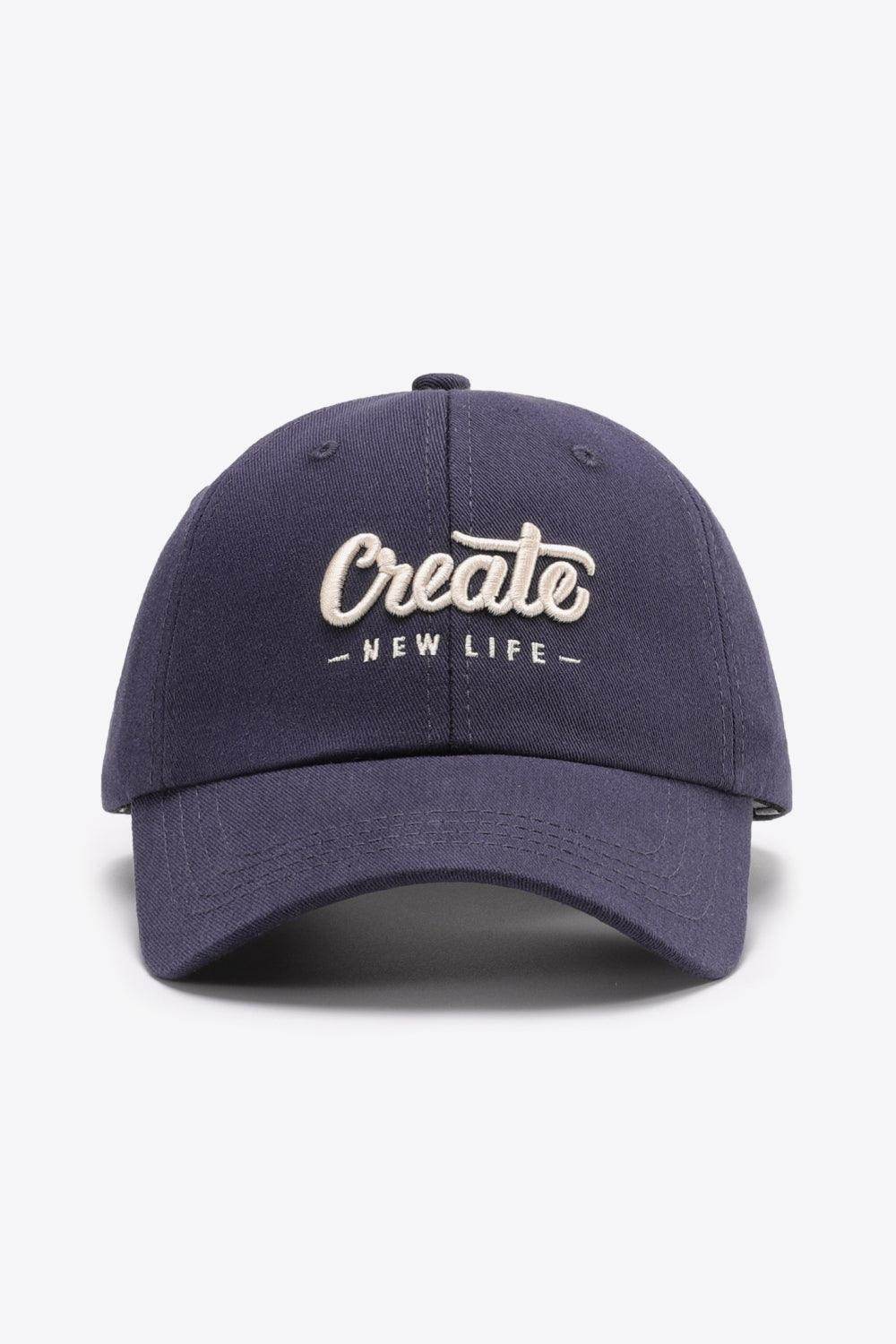 CREATE NEW LIFE Adjustable Cotton Baseball Cap for All Sizes - Selvanelle