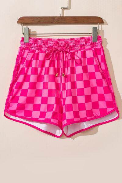 Drawstring Checkered Shorts with Pockets for Summer Fun - Selvanelle