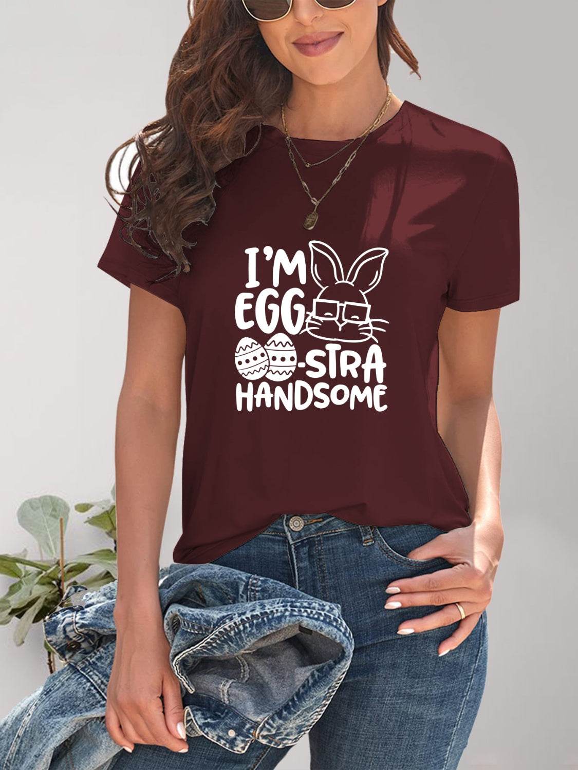 Graphic Round Neck Short Sleeve T-Shirt - Selvanelle