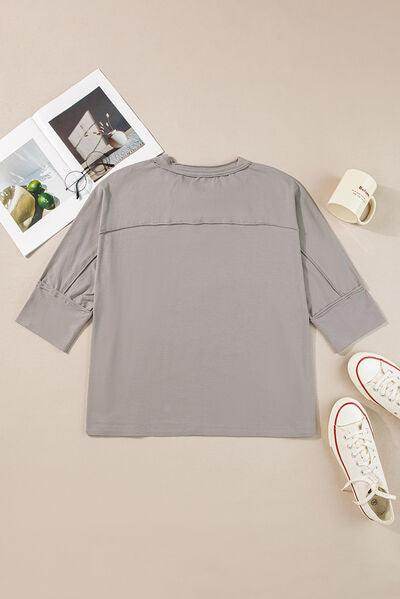 Star Applique Round Neck T-Shirt for Stylish Casual Wear - Selvanelle