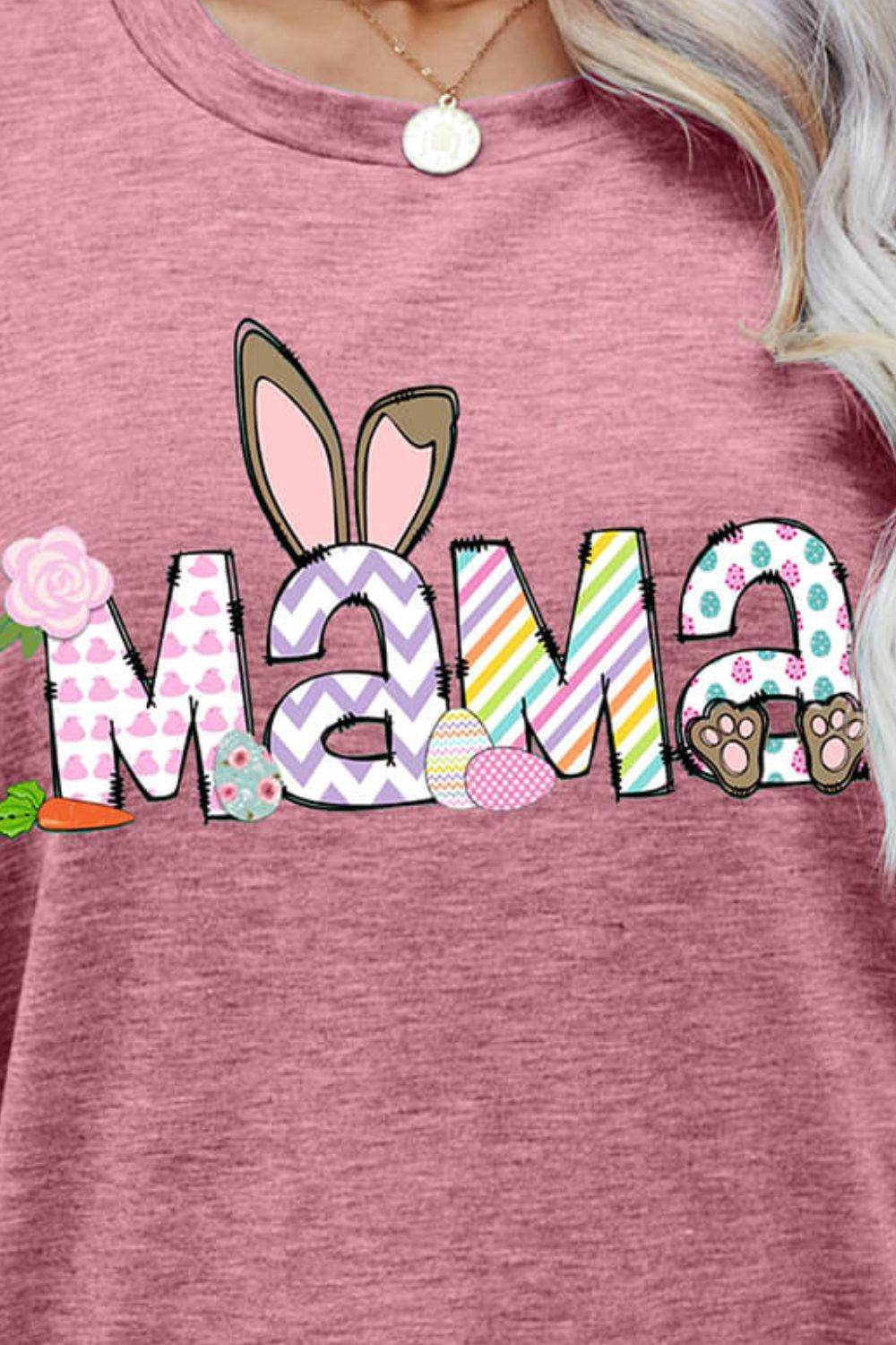 Easter MAMA Graphic Round Neck T-Shirt - Selvanelle