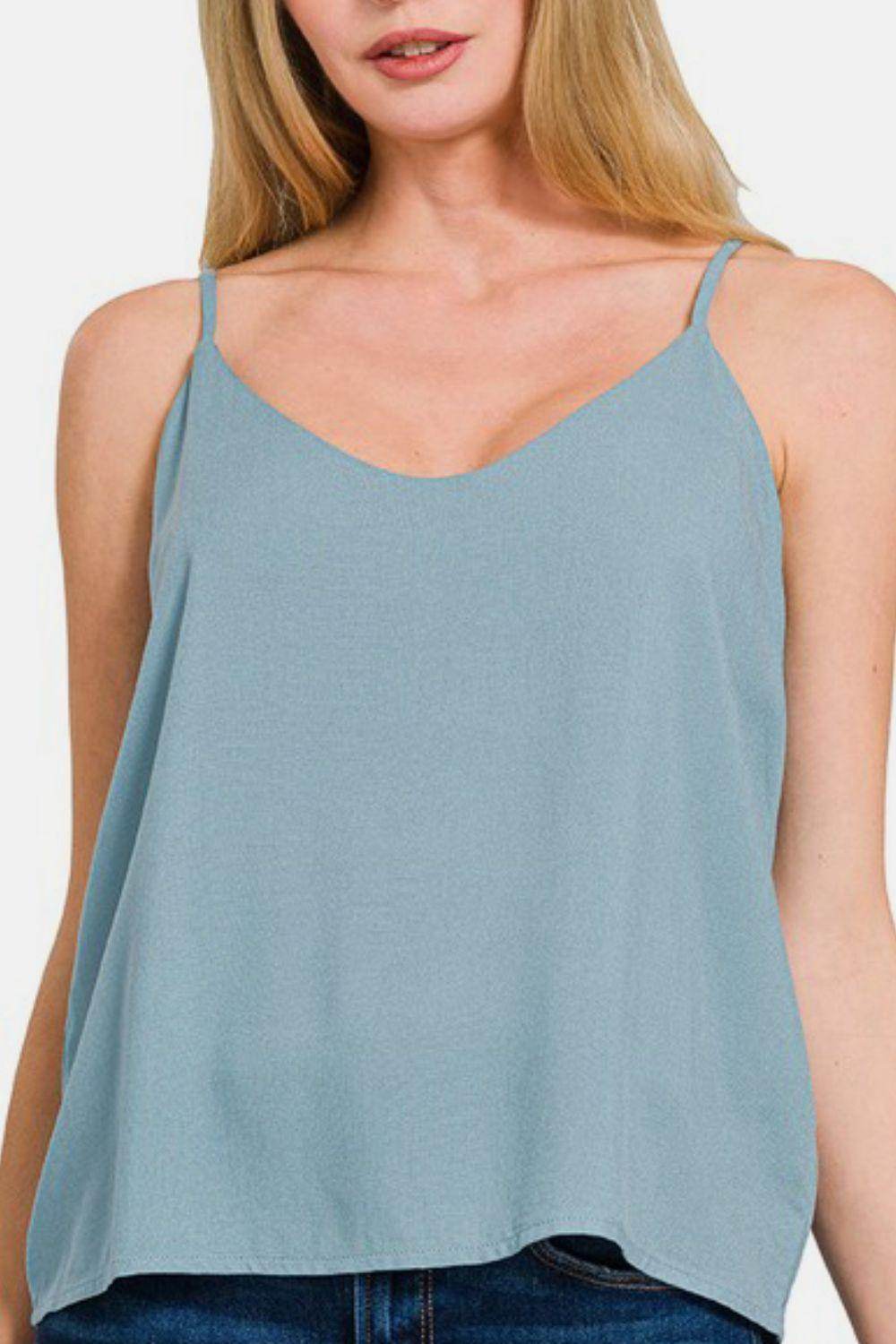 Zenana Two Layered Spaghetti Strap Cami for Women - Selvanelle