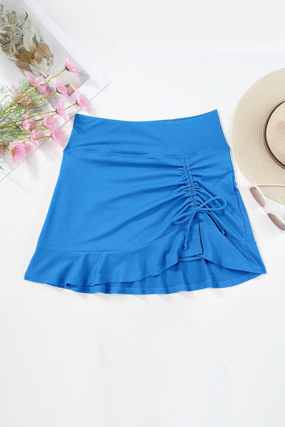 Ruched Elastic Waist Swim Skirt - Selvanelle