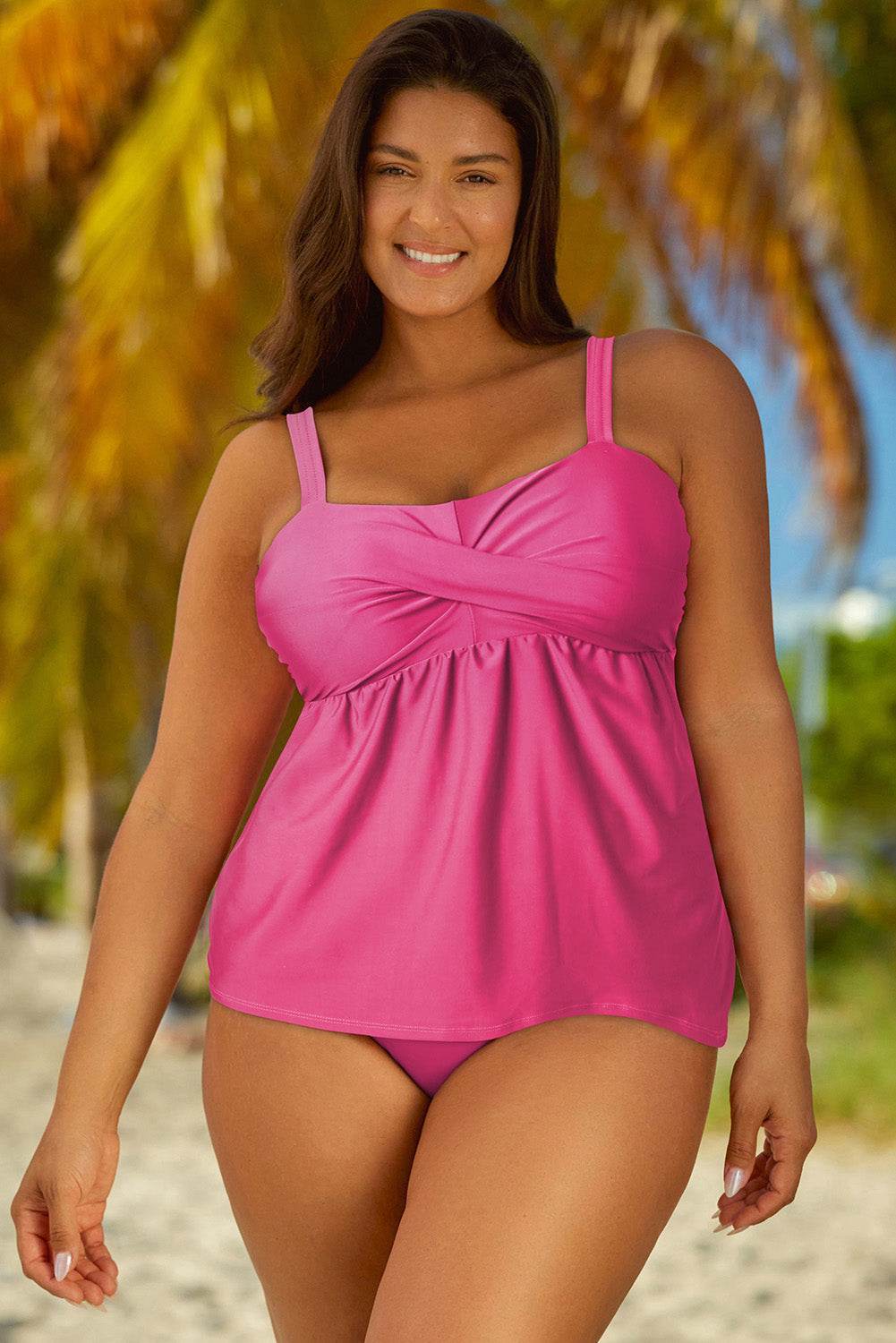 Full Size Adjustable Strap Tankini Set - Selvanelle