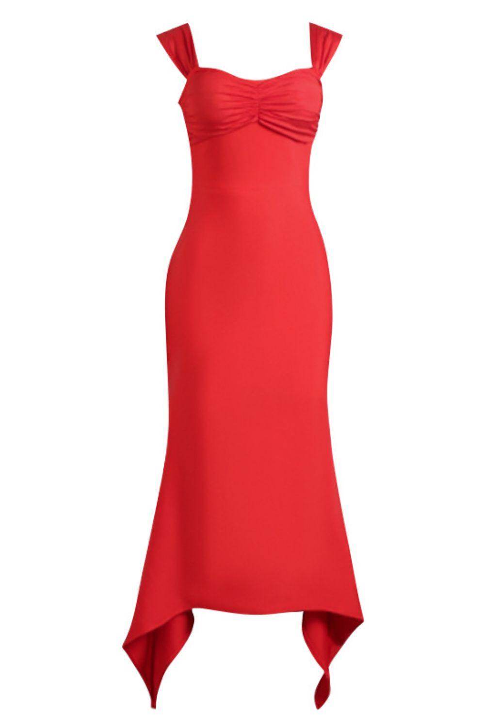 Ruched Sweetheart Neck Hem Detail Dress for Special Occasions - Selvanelle