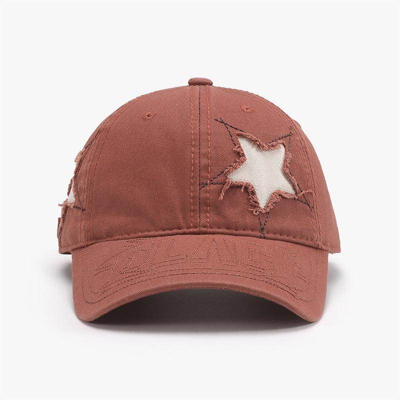 Adjustable Star Raw Hem Cap for Stylish Casual Wear - Selvanelle