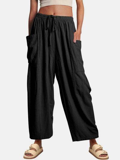 Full Size Wide Leg Pants with Pockets for Women - Selvanelle