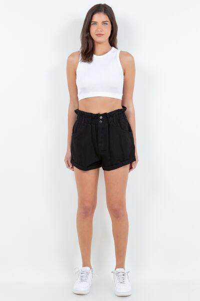 American Bazi High Waist Paper Bag Shorts for Summer Style - Selvanelle