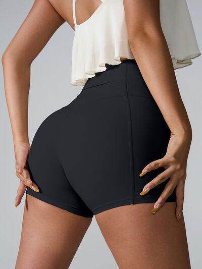 High Waist Active Shorts with Pockets for Women - Selvanelle