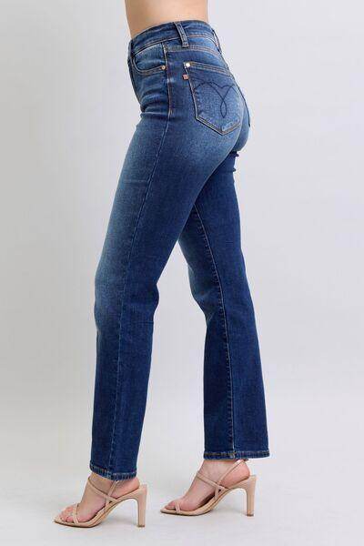 Judy Blue Full Size Washed Straight Leg Jeans with Pockets - Selvanelle