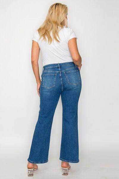 Bytos Full Size Cat's Whiskers Mid Rise Ankle Jeans For Women - Selvanelle