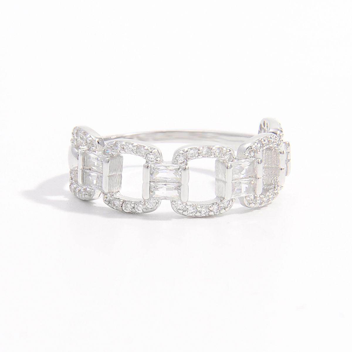 925 Sterling Silver Zircon Cutout Ring for Elegant Style - Selvanelle