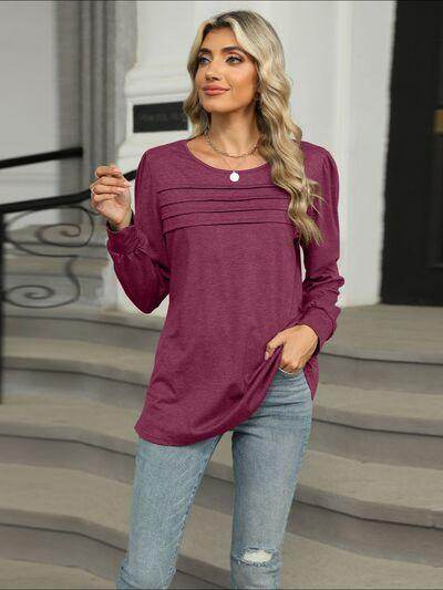 Round Neck Long Sleeve T-Shirt for Women in Various Sizes - Selvanelle