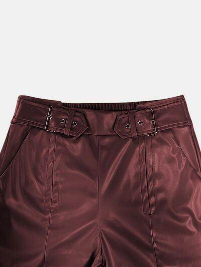 Half Elastic Waist Wide Leg Pants for Comfortable Style - Selvanelle