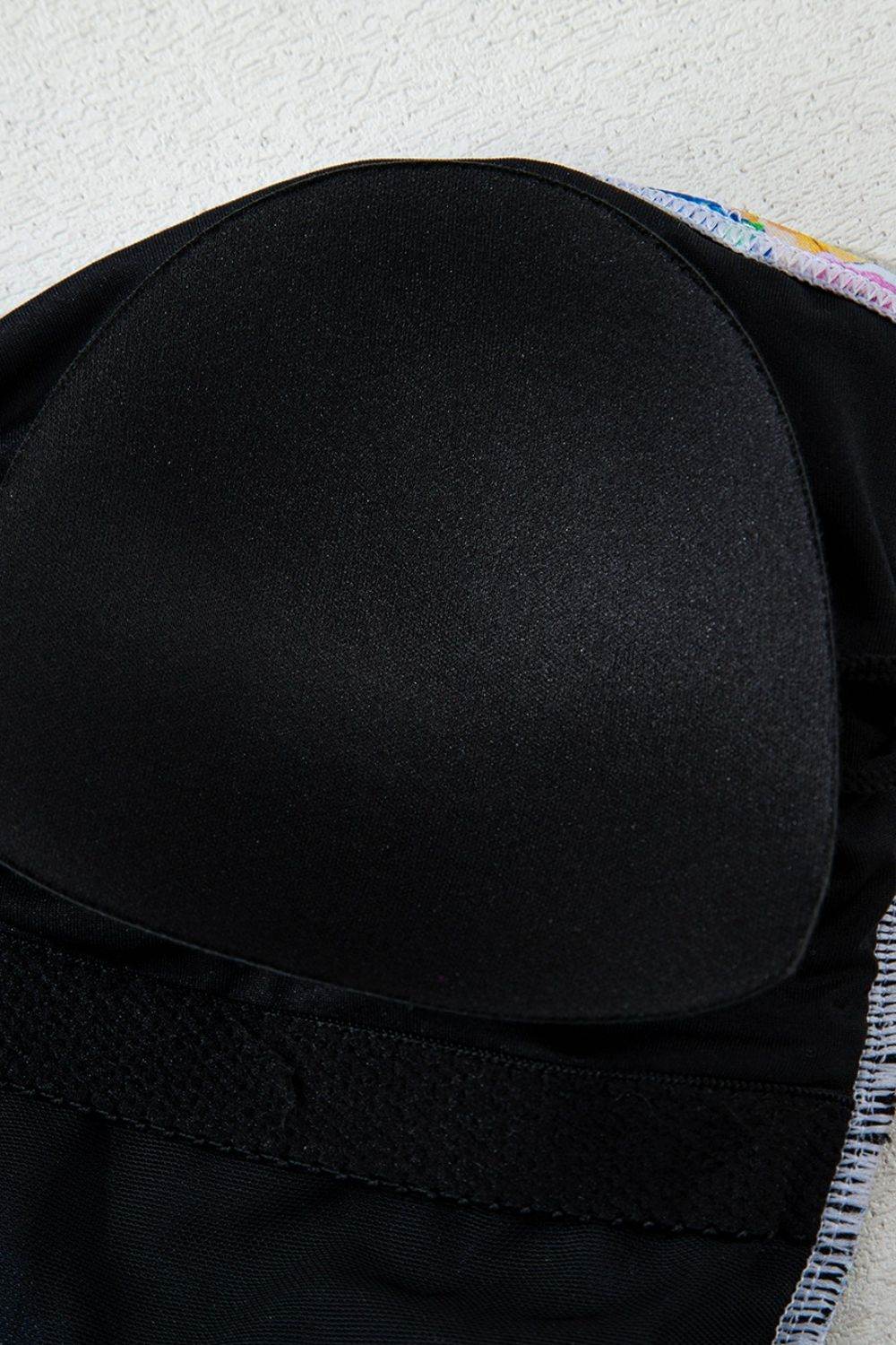 Floral Gingham Halter Neck Drawstring One Piece Swimwear - Selvanelle