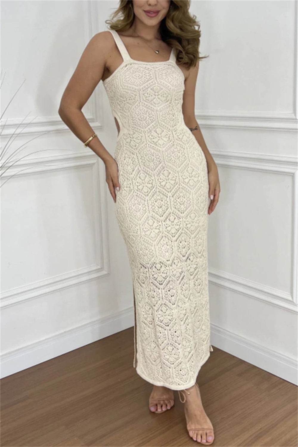 Cutout Side Slit Maxi Tank Dress - Selvanelle