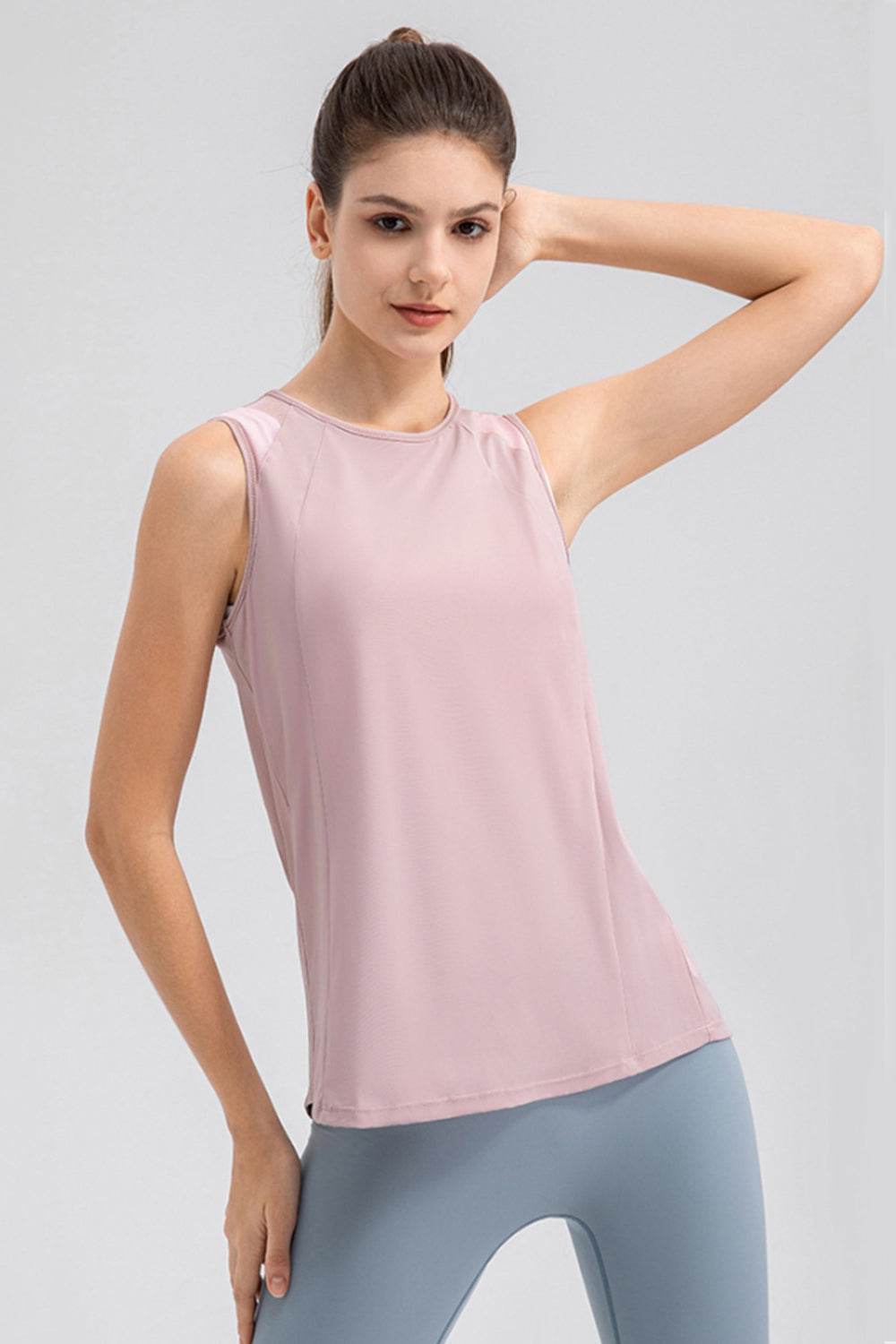 Round Neck Wide strap Active Tank - Selvanelle