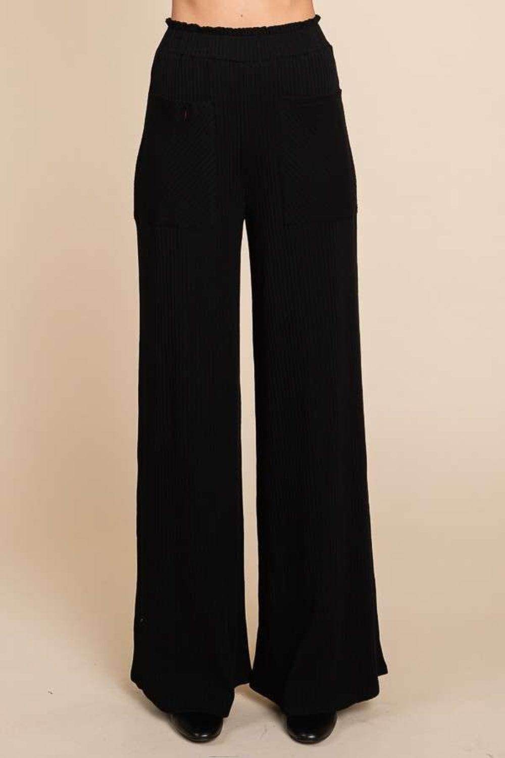 Culture Code Full Size High Waist Wide Leg Pants for Women - Selvanelle