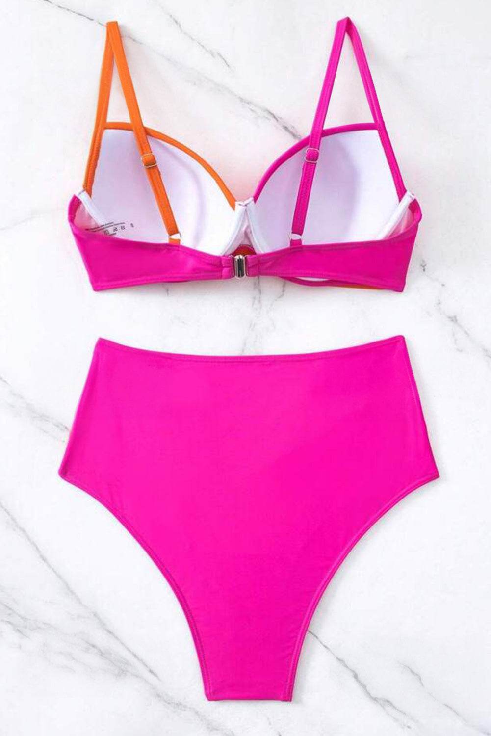 Contrast Sweetheart Neck Bikini Set - Selvanelle