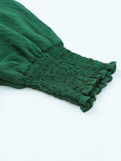 Round Neck Three-Quarter Sleeve Blouse for Women Fashion - Selvanelle