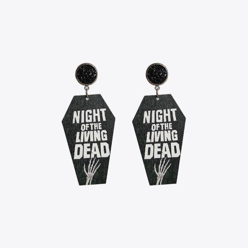 Coffin Shape Wooden Dangle Earrings for Unique Style - Selvanelle