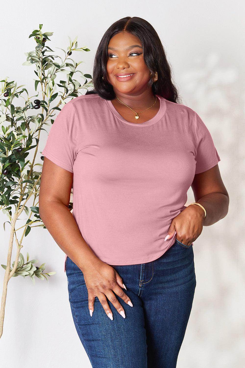 Basic Bae Full Size Round Neck Short Sleeve T-Shirt Black - Selvanelle