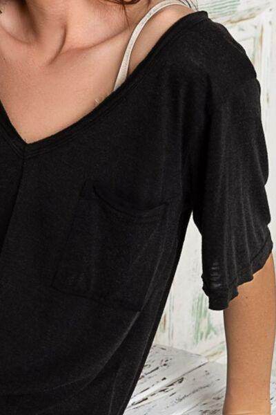 POL V-Neck Short Sleeve T-Shirt for Casual Everyday Style - Selvanelle
