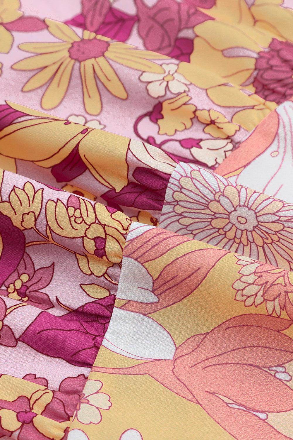 Floral Spaghetti Strap Tiered Dress for Summer Events - Selvanelle