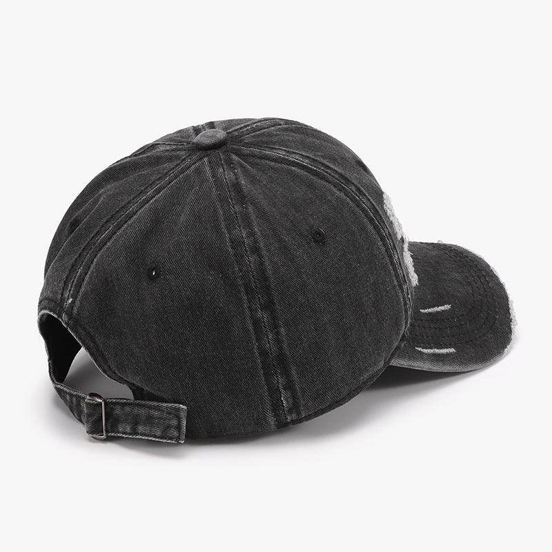 Distressed Adjustable Cotton Baseball Cap for Casual Wear - Selvanelle