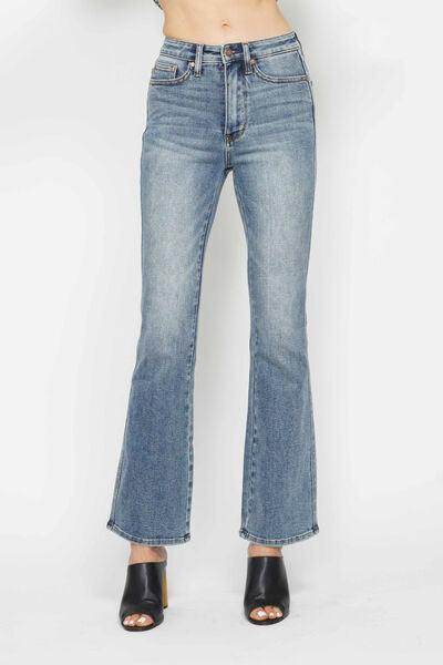 Judy Blue Full Size Tummy Control Back Embroidered Bootcut Jeans Plus Size - Selvanelle