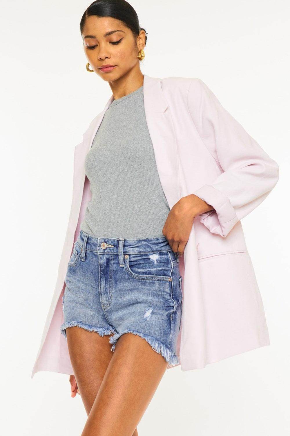 Kancan Distressed Raw Hem Denim Shorts for Trendy Style - Selvanelle