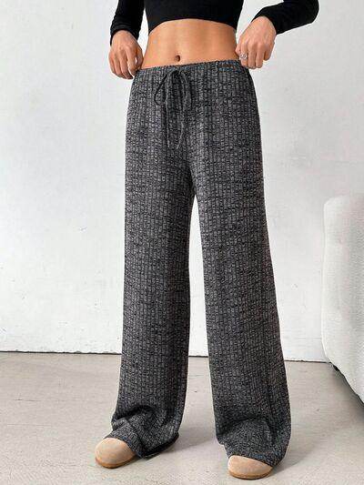 Tied Striped Wide Leg Pants for Stylish Comfort Wear - Selvanelle