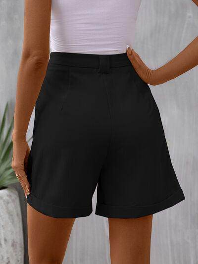 Perfee Pocketed Mid-Rise Waist Shorts for Women Fashion - Selvanelle
