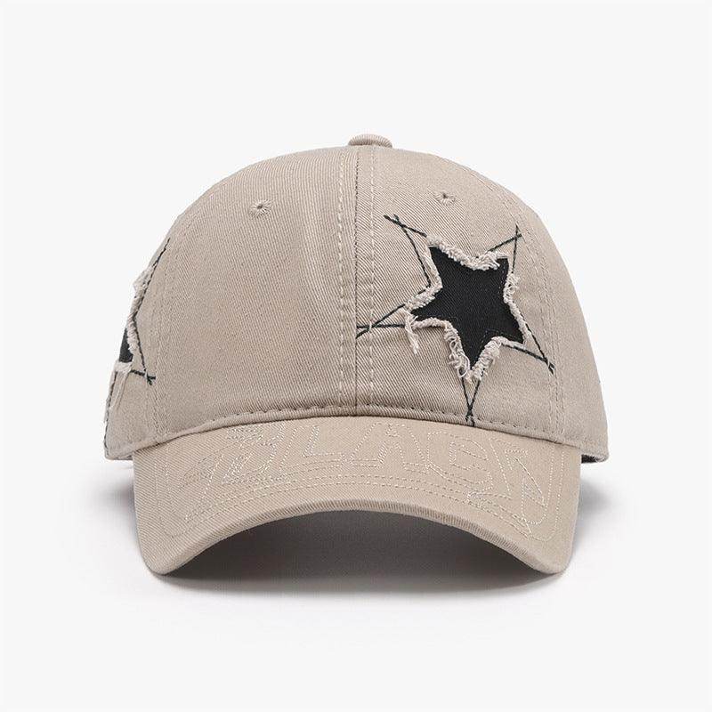 Adjustable Star Raw Hem Cap for Stylish Casual Wear - Selvanelle