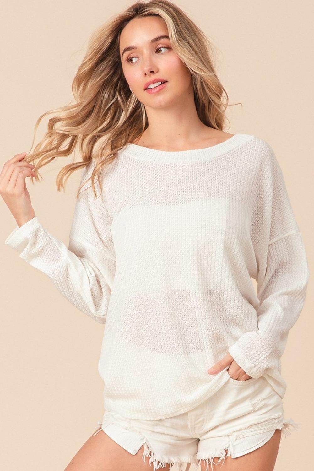 BiBi Waffled Backless Drawstring T-Shirt for Summer Style - Selvanelle