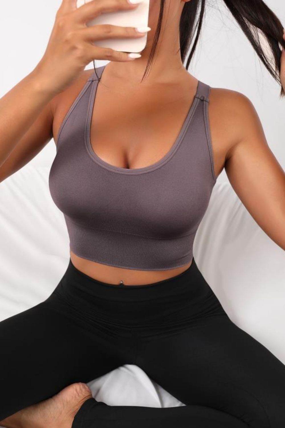 Scoop Neck Long Active Bra - Selvanelle
