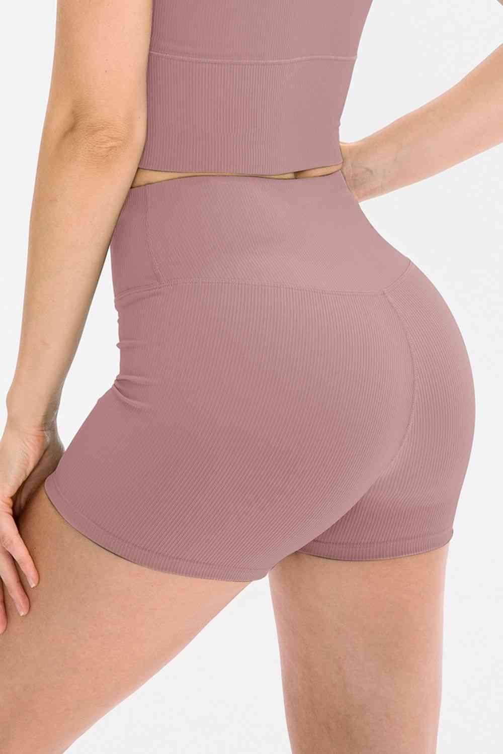Slim Fit Wide Waistband Sports Shorts for Active Lifestyle - Selvanelle