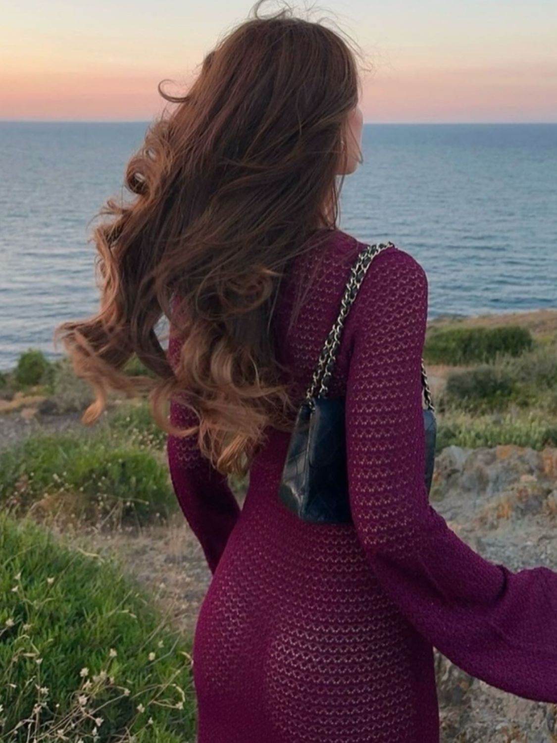 Slit Plunge Flare Sleeve Cover-Up Dress - Selvanelle