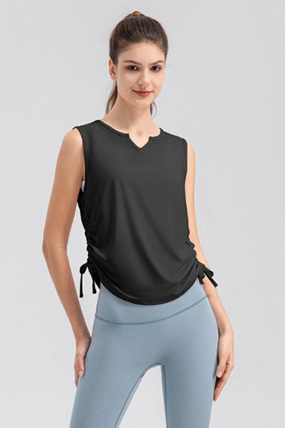 Notched Wide Strap Active Tank - Selvanelle