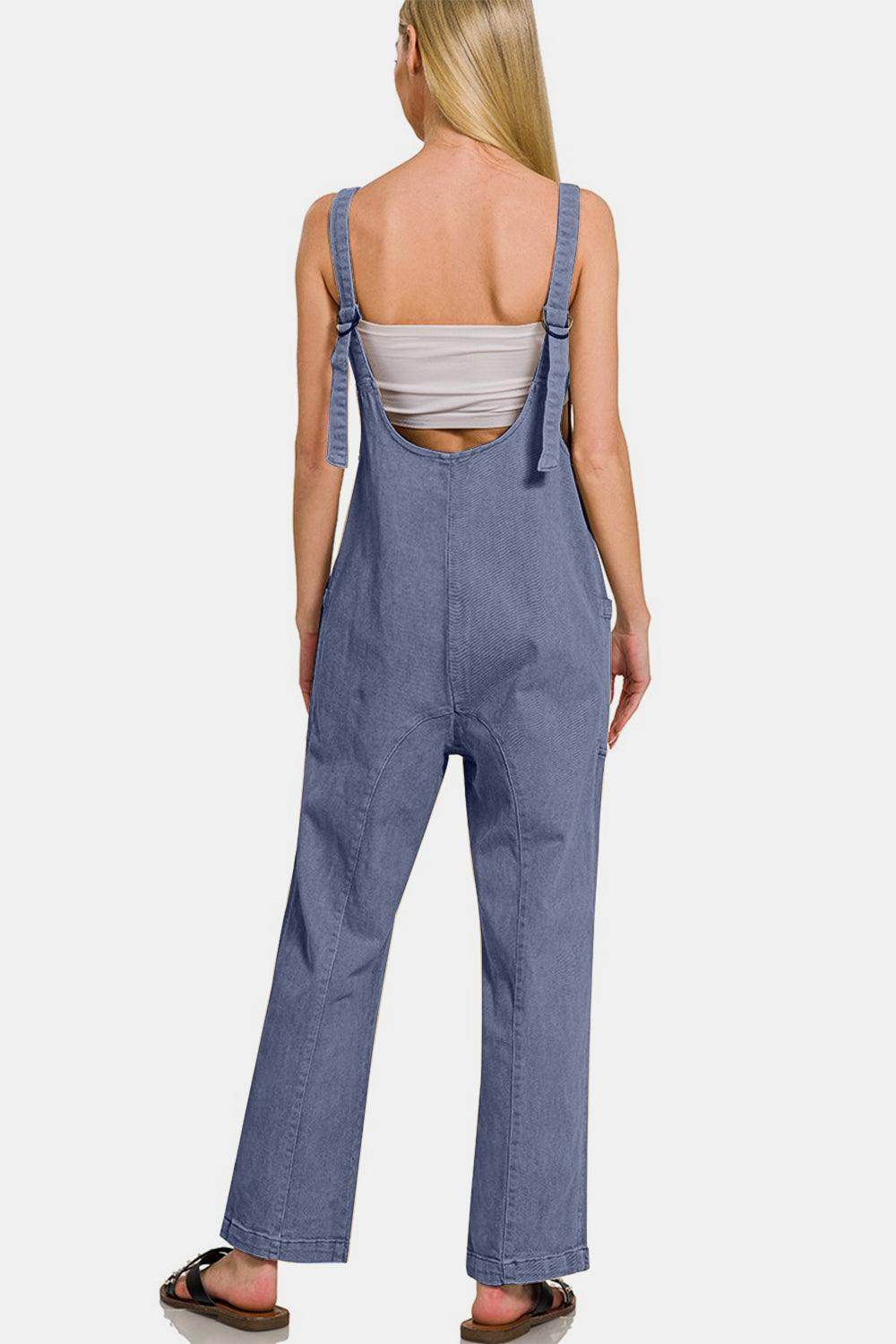 Zenana Pocketed Wide Strap Jumpsuit for Effortless Style - Selvanelle