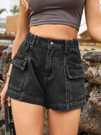 High Waist Denim Shorts with Pockets for Summer Style - Selvanelle