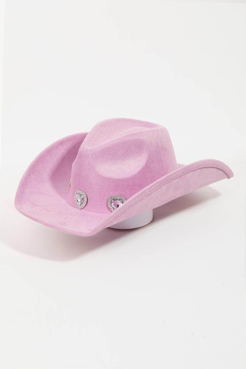 Fame Rhinestone Pave Heart Cowboy Hat for Stylish Women - Selvanelle
